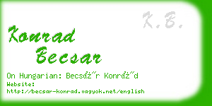 konrad becsar business card